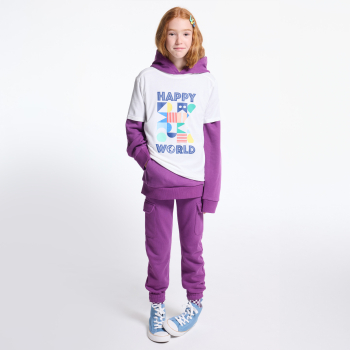 تيشيرت مزين برسالة بأكمام قصيرة، باللون الأبيض للفتيات